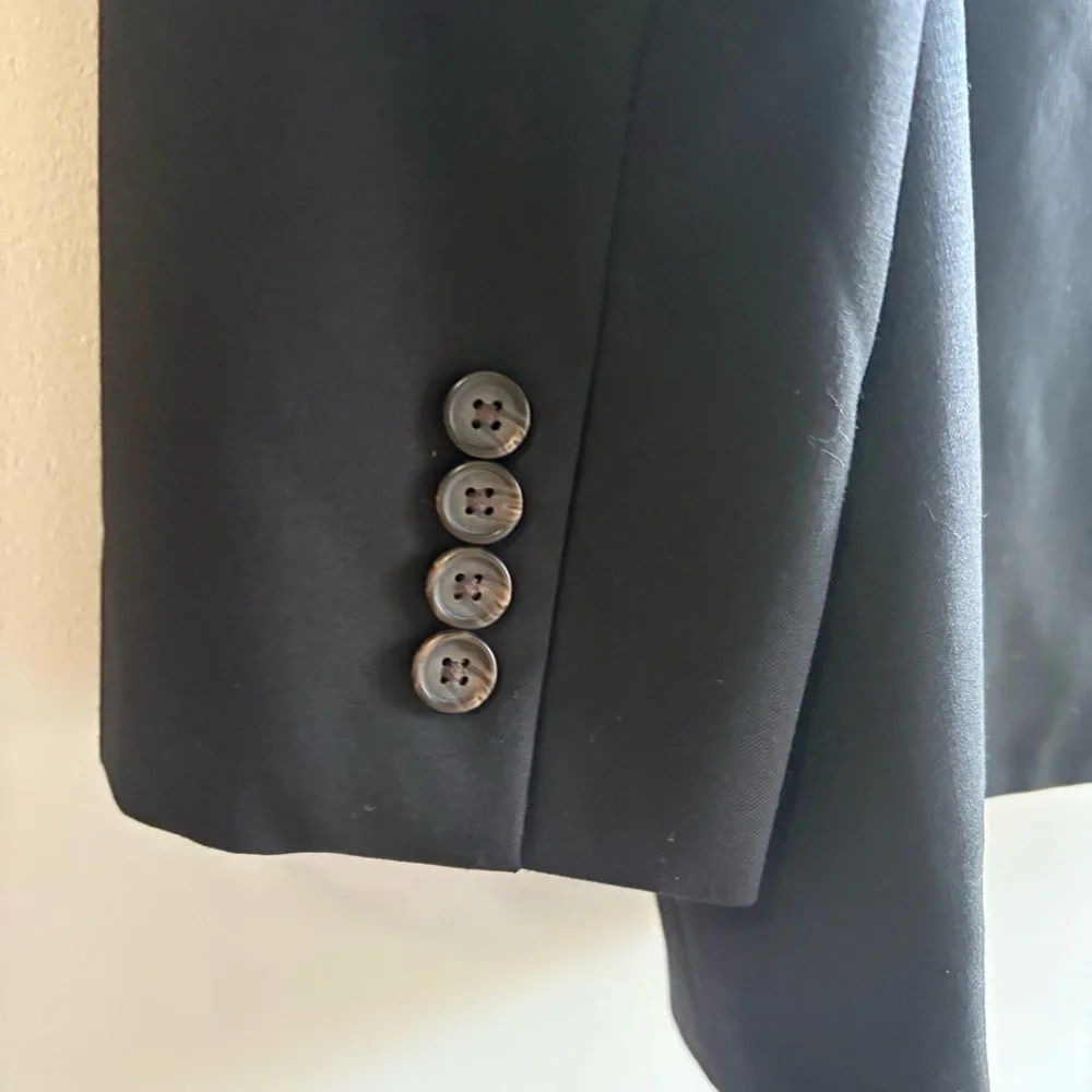 Lauren Ralph Lauren Size 42R Wool Career Notched Blazer Jacket Black